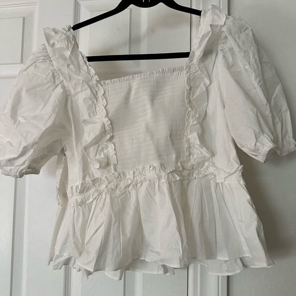 NWT peplum puff sleeve top - Picture 4 of 5